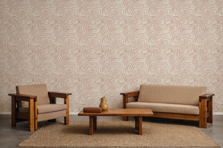 Mitchell Black Paper Abstraction Elevation Wallpaper Living Room in shade Terracotta at Say Decor