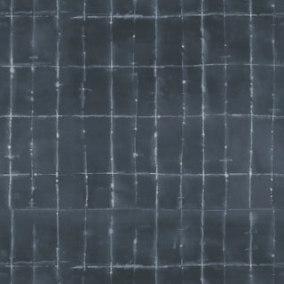 Mitchell Black Paper Abstraction Wash Grid Wallpaper in shade Indigo at Say Decor