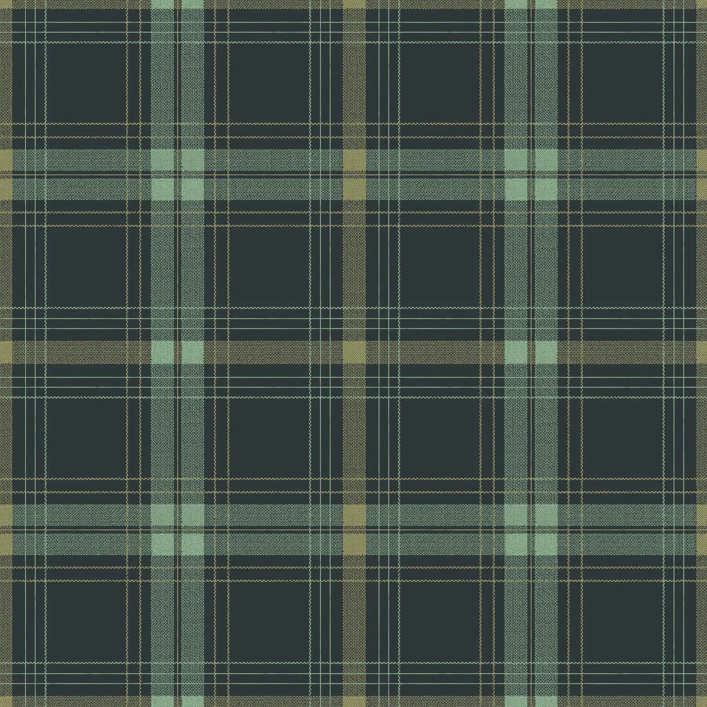 Mitchell Black Heritage Plaid English Check Wallpaper in shade Emerald at SAy Decor