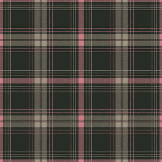 Mitchell Black Heritage Plaid English Check Wallpaper in shade Rose at Say Decor