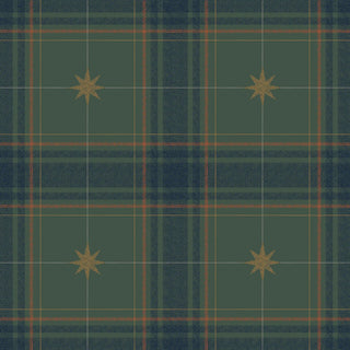 Mitchell Black Heritage Plaid Mariners Grid Wallpaper in shade Forest Green at Say Decor