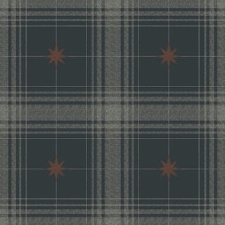 Mitchell Black Heritage Plaid Mariners Grid Wallpaper in shade Midnight at Say Decor