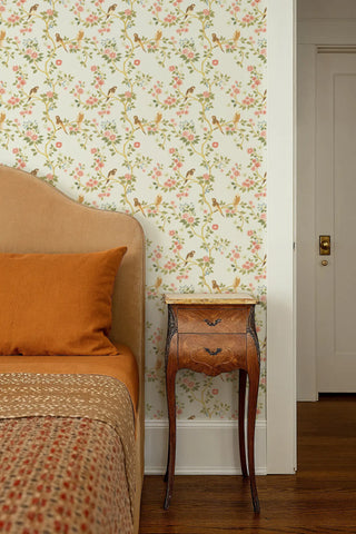 Mitchell Black Blossom Perch Chinoiserie Wallpaper