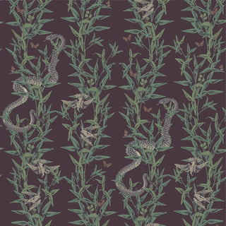 Mitchell Black Stalking Vine Botanical Wallpaper in shade Mulberry at Say Decor