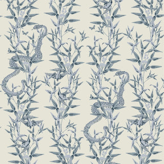 Mitchell Black Stalking Vine Botanical Wallpaper in shade Porcelain Blue at Say Decor