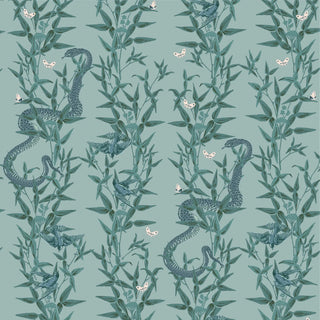 Mitchell Black Stalking Vine Botanical Wallpaper in shade Teal at Say Decor