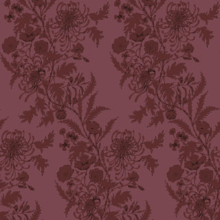 Mitchell Black Wilding Toile Floral Wallpaper in shade Burgundy at Say Decor