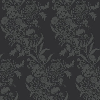 Mitchell Black Wilding Toile Floral Wallpaper in shade Shadow at Say Decor