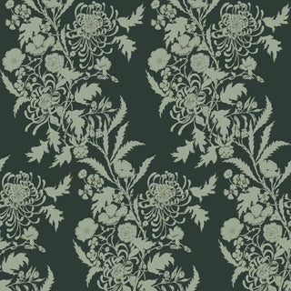 Mitchell Black Wilding Toile Floral Wallpaper in shade Jewel Green at Say Decor