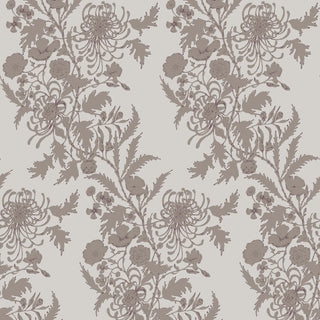 Mitchell Black Wilding Toile Floral Wallpaper in shade Pulp Gray at Say Decor