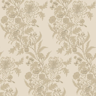 Mitchell Black Wilding Toile Floral Wallpaper in shade Wheat at Say Decor