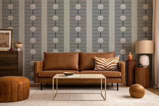 Mitchell Black Forbes Masters Nomalanga Geometric Wallpaper Living Room in shade Gray at Say Decor
