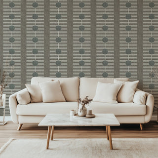 Mitchell Black Forbes Masters Nomalanga Geometric Wallpaper Living Room in shade Sage Taupe at Say Decor