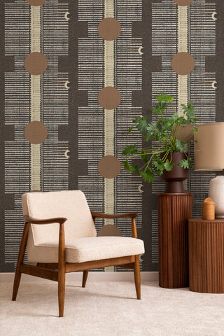 Mitchell Black Forbes Masters Inyanga Geometric Wallpaper decor in shade Cocoa at Say Decor