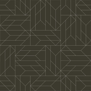 Mitchell Black Sabrina Yvonne Nala Geometric Wallpaper in shade Dark Cocoa at Say Decor