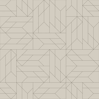 Mitchell Black Sabrina Yvonne Nala Geometric Wallpaper in shade Linen at Say Decor