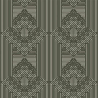 Mitchell Black Sabrina Yvonne Zuri Geometric Wallpaper in shade Olive at Say Decor