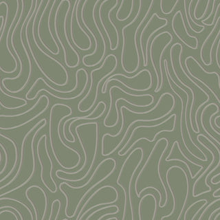 Mitchell Black Aire Abstract Wallpaper in shade Olive at Say Decor