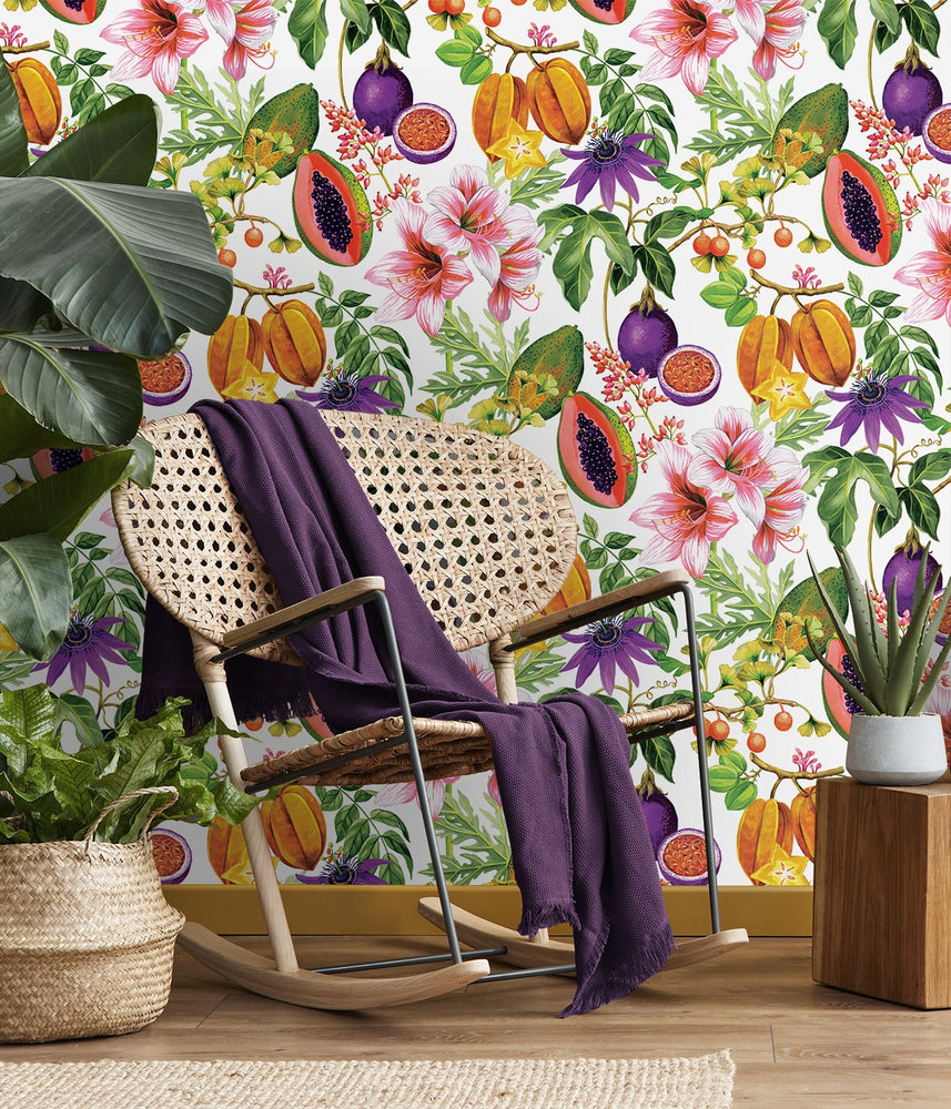 WD10101 fruit wallpaper entryway from Seabrook Designs