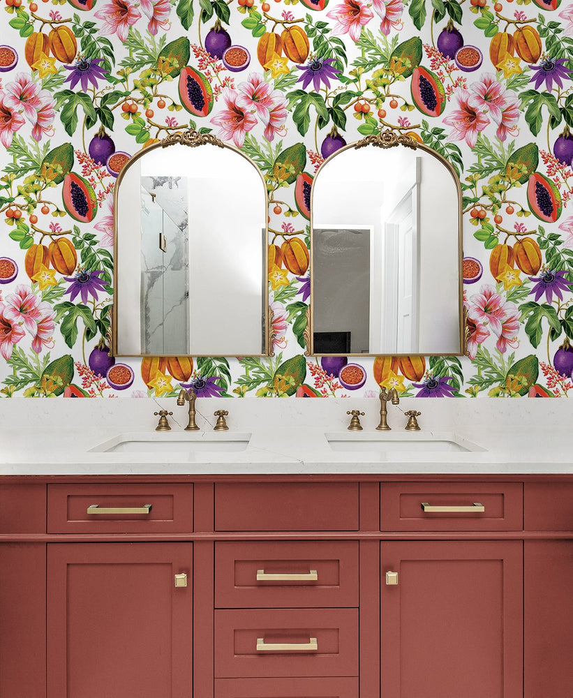WD10101 fruit wallpaper bathroom from Seabrook Designs