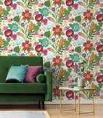 WD10200 floral wallpaper living room from Seabrook Designs