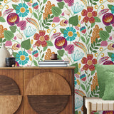WD10200 floral wallpaper entryway from Seabrook Designs