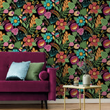 WD10210 floral wallpaper living room from Seabrook Designs