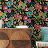 WD10210 floral wallpaper entryway from Seabrook Designs