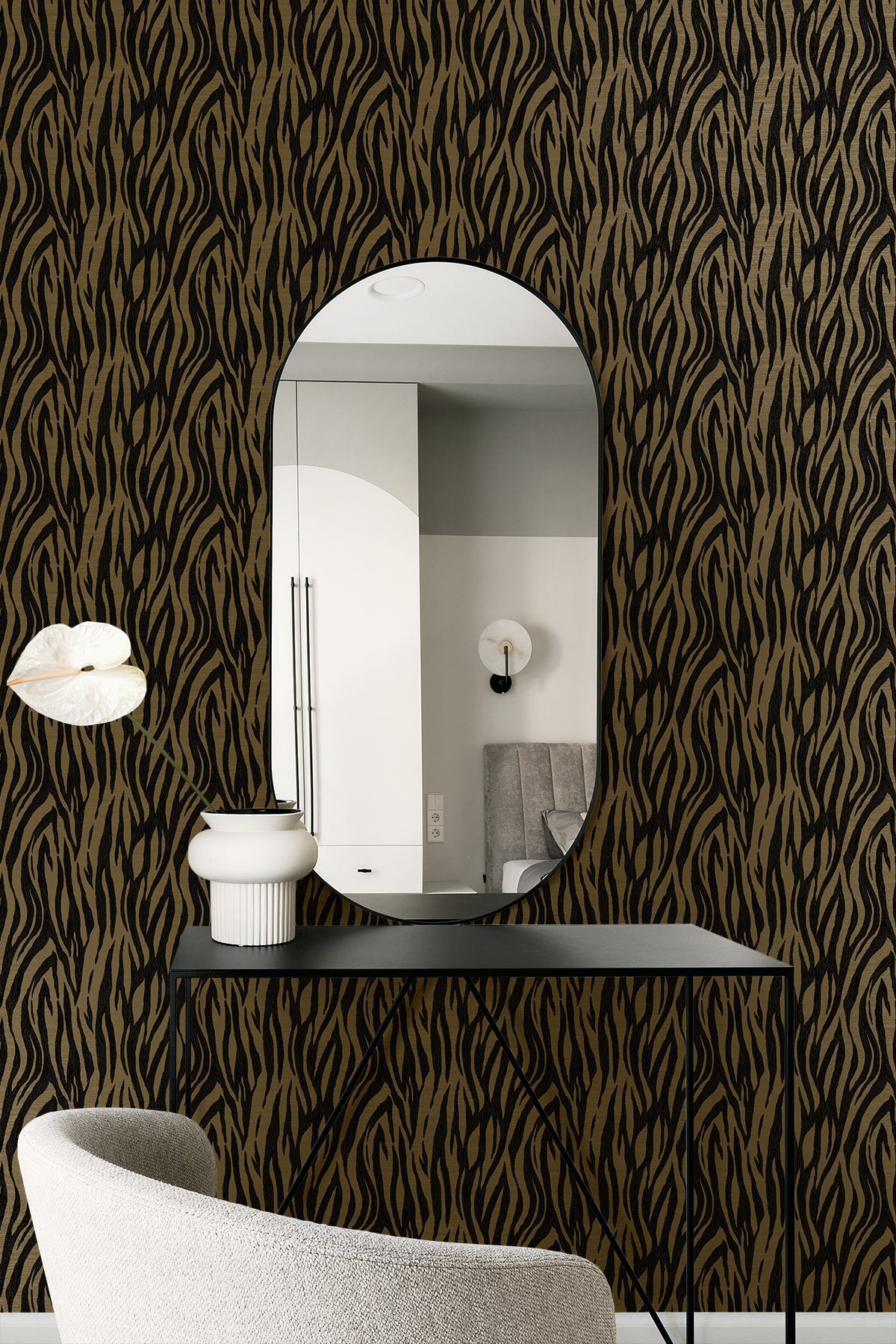 WH40206 Piano Jazz Faux Skin Animal Print Unpasted Wallpaper Bedroom from Say Decor