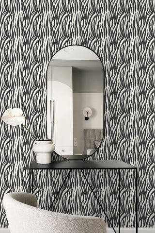 WH40216 Piano Jazz Faux Skin Animal Print Unpasted Wallpaper Bedroom from Say Decor