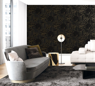 WH40700 Piano Viola Lotus Floral Unpasted Wallpaper Sofa from Say Decor