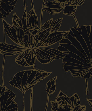 WH40700 Piano Viola Lotus Floral Unpasted Wallpaper from Say Decor