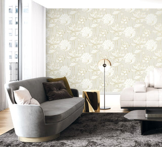 WH40706 Piano Viola Lotus Floral Unpasted Wallpaper Living Room from Say Decor