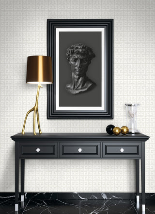 WH41900 Piano Major Greek Key Geometric Unpasted Wallpaper Entryway from Say Decor