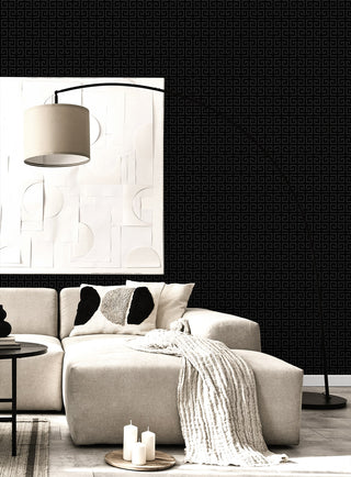 WH41920 Piano Major Greek Key Geometric Unpasted Wallpaper Living Room from Say Decor