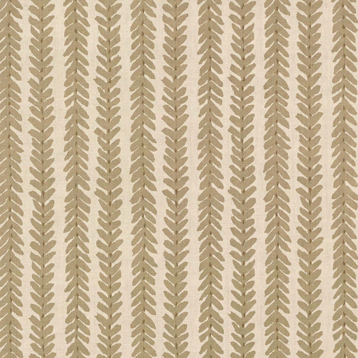WOOD002 Schumacher Woodperry Linen Botanical Stripe Fabric at Say Decor
