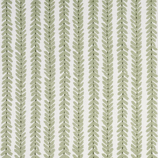 WOOD007 Schumacher Woodperry Linen Botanical Stripe Fabric at Say Decor
