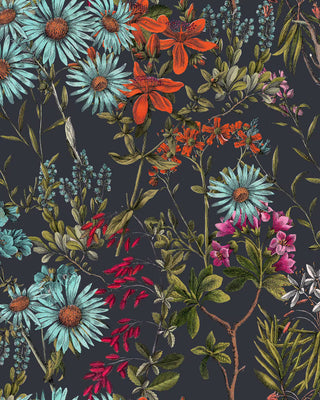 MINDTHEGAP WP20309 Charcoal Grey Summerish Floral Unpasted Wallpaper at Say Decor