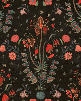 MINDTHEGAP WP20310 Anthracite Black Gypsy Floral Unpasted Wallpaper at Say Decor