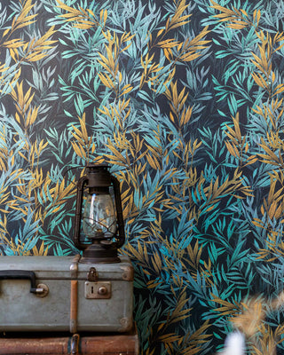 MINDTHEGAP WP20732 Blue Freshwater Grass Unpasted Wallpaper Decor at Say Decor