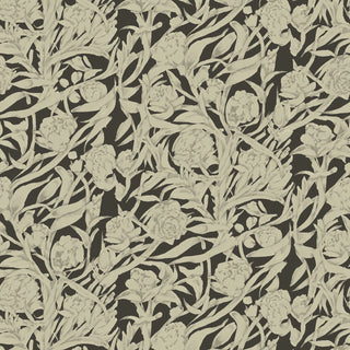 Mitchell Black Botanical Legacy Wandervine Floral Wallpaper in shade Ebony Taupe at Say Decor