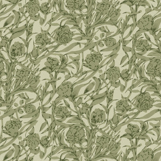 Mitchell Black Botanical Legacy Wandervine Floral Wallpaper in shade Sage Green at Say Decor