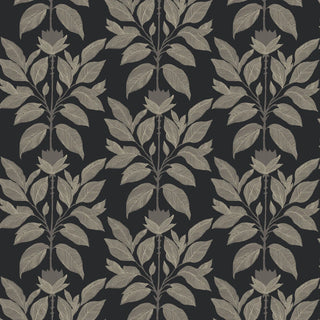 Mitchell Black Botanical Legacy Wayward Petal Wallpaper in shade Chimney Black at Say Decor