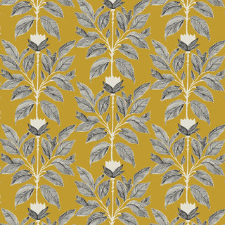 Mitchell Black Botanical Legacy Wayward Petal Wallpaper in shade Deep Saffron at Say Decor