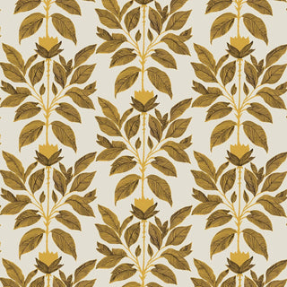 Mitchell Black Botanical Legacy Wayward Petal Wallpaper in shade Saffron at Say Decor