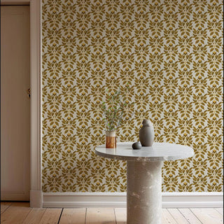 Mitchell Black Botanical Legacy Wayward Petal Wallpaper Living Room in shade Saffron at Say Decor