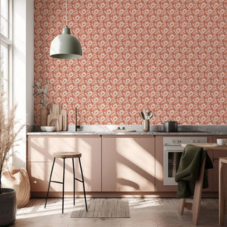 Mitchell Black Woodland Bloom Floral Wallpaper Kitchen in shade Pink Peppercorn at Say Decor