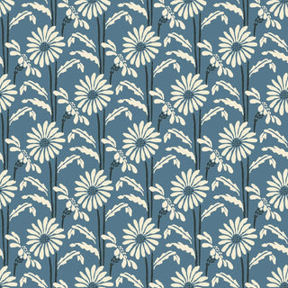 Mitchell Black Woodland Bloom Floral Wallpaper in shade Slate Blue at Say Decor