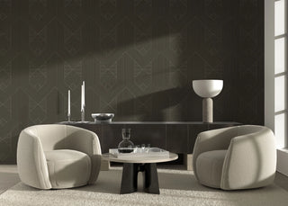 Mitchell Black Sabrina Yvonne Zuri Geometric Wallpaper decor in shade Deep Cocoa at Say Decor