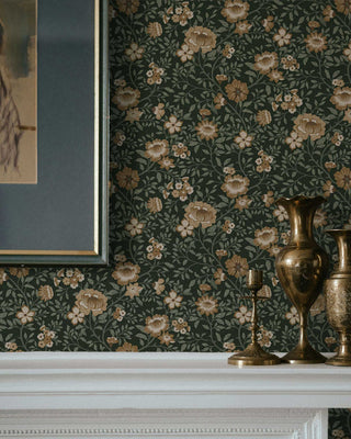 Riverpine Studio Woodland Green Annabelle Floral Wallpaper Mantle at Say Decor